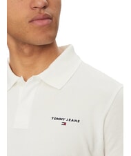 TOMMY HILFIGER TH JEANS Polo a maniche corte con logo ecru - Polo Uomo - 3
