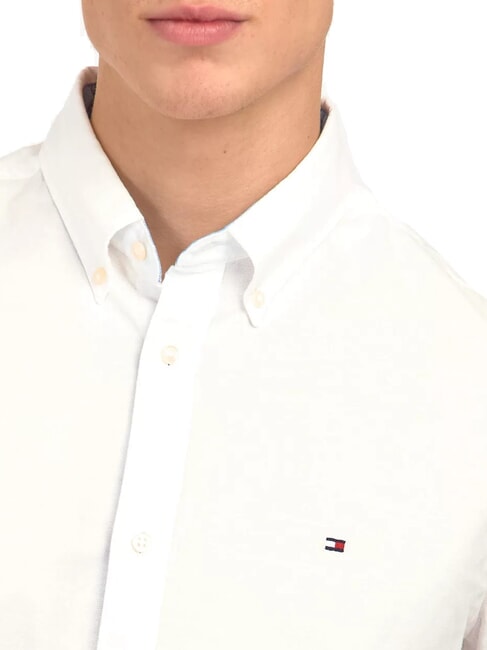 TH Camicia in cotone stretch manica lunga pvh classic white - Camicie Uomo