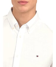 TOMMY HILFIGER TH Camicia in cotone stretch manica lunga pvh classic white - Camicie Uomo - 3