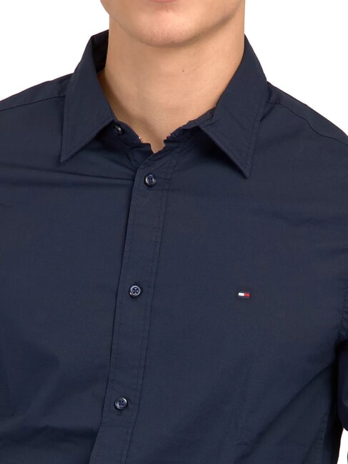 TH Camicia a manica lunga cotone stretch navy blazer - Camicie Uomo