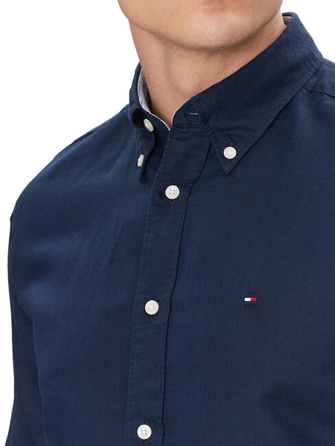 TH Camicia button down a maniche corte carbon navy - Camicie Uomo