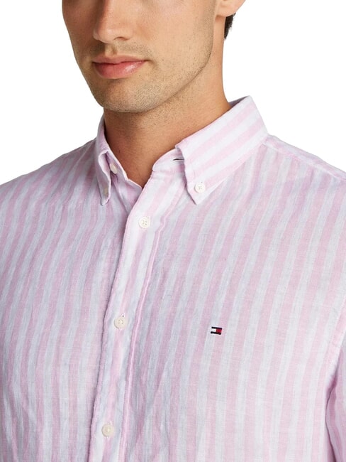 TH Camicia a righe in lino regular fit classic pink / stripe - Camicie Uomo