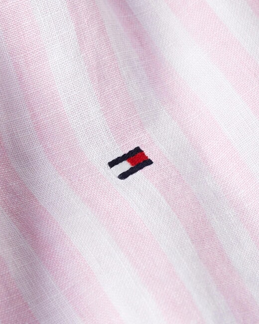 TH Camicia a righe in lino regular fit classic pink / stripe - Camicie Uomo