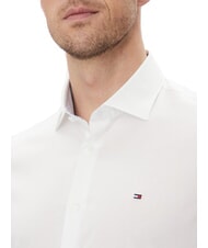 TOMMY HILFIGER TH Camicia a manica lunga cotone stretch optic white - Camicie Uomo - 3