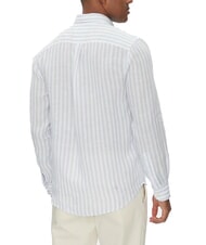 TOMMY HILFIGER TH Camicia a righe in lino regular fit dark night navy white breton stripe - Camicie Uomo - 2