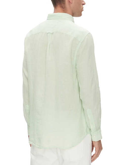 TH Camicia in lino manica lunga regular fit opal green - Camicie Uomo