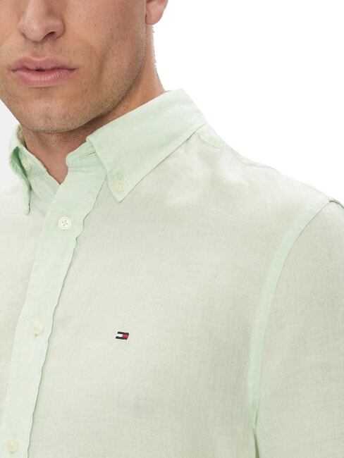 TH Camicia in lino manica lunga regular fit opal green - Camicie Uomo
