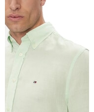 TOMMY HILFIGER TH Camicia in lino manica lunga regular fit opal green - Camicie Uomo - 3