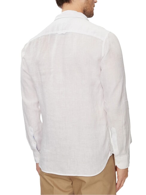 TH Camicia in lino manica lunga regular fit optic white - Camicie Uomo