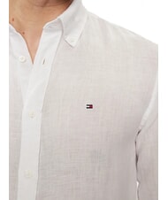 TOMMY HILFIGER TH Camicia in lino manica lunga regular fit optic white - Camicie Uomo - 3