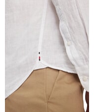 TOMMY HILFIGER TH Camicia in lino manica lunga regular fit optic white - Camicie Uomo - 5