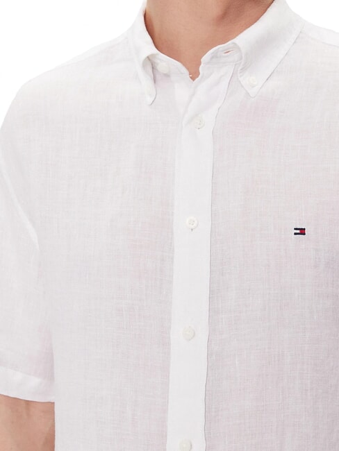 TH Camicia manica corta lino regular fit optic white - Camicie Uomo