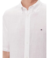 TOMMY HILFIGER TH Camicia manica corta lino regular fit optic white - Camicie Uomo - 3