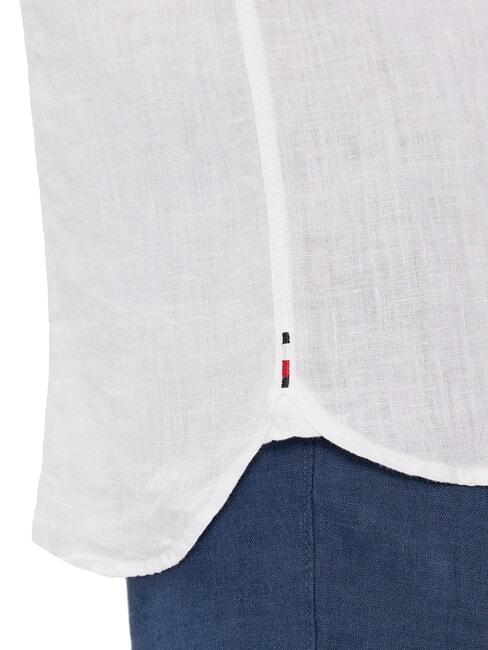 TH Camicia manica corta lino regular fit optic white - Camicie Uomo