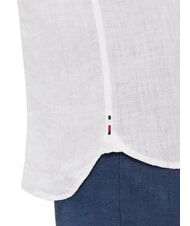 TOMMY HILFIGER TH Camicia manica corta lino regular fit optic white - Camicie Uomo - 4