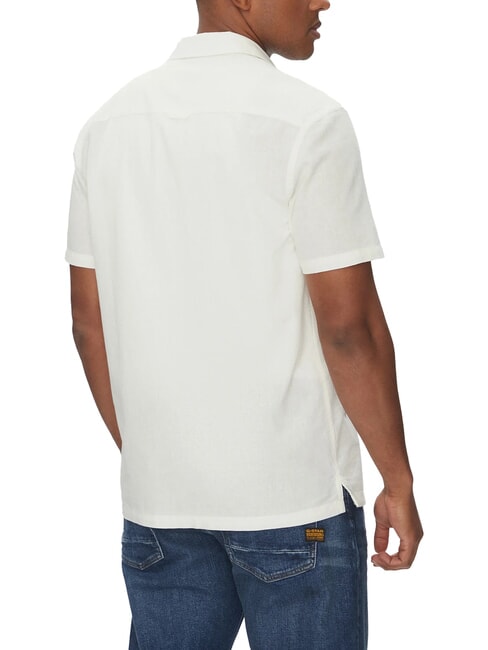 TH JEANS Camicia manica corta lino cotone ecru - Camicie Uomo