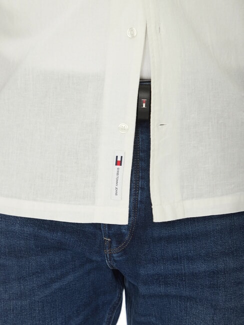 TH JEANS Camicia manica corta lino cotone ecru - Camicie Uomo