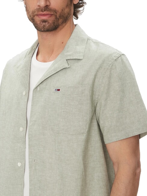 TH JEANS Camicia manica corta lino cotone aruba green - Camicie Uomo