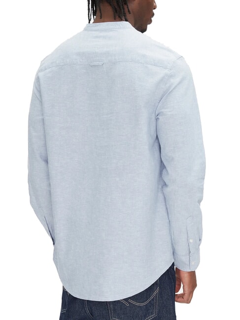 TH JEANS Camicia colletto coreana misto lino colorado blue - Camicie Uomo