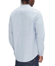 TOMMY HILFIGER TH JEANS Camicia colletto coreana misto lino colorado blue - Camicie Uomo - 2