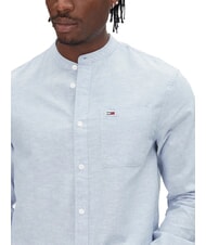 TOMMY HILFIGER TH JEANS Camicia colletto coreana misto lino colorado blue - Camicie Uomo - 3