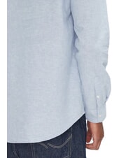 TOMMY HILFIGER TH JEANS Camicia colletto coreana misto lino colorado blue - Camicie Uomo - 4