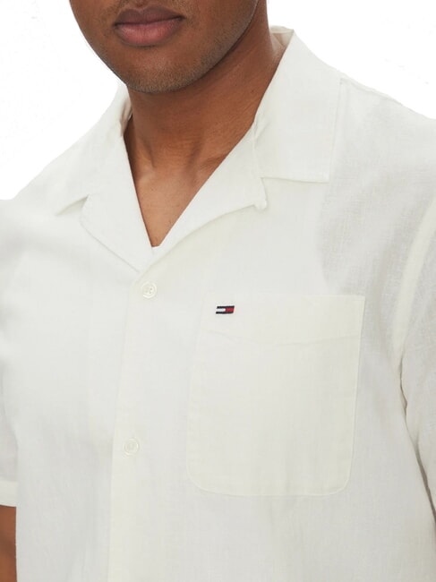 TH JEANS Camicia manica corta lino cotone ecru - Camicie Uomo