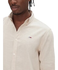 TOMMY HILFIGER TH JEANS Camicia manica lunga misto lino relic tan - Camicie Uomo - 3