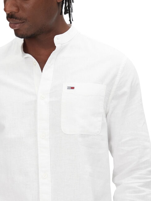 TH JEANS Camicia colletto coreana misto lino ecru - Camicie Uomo