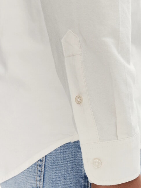TH JEANS Camicia a manica lunga in cotone ecru - Camicie Uomo