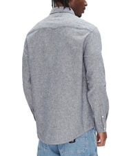 TOMMY HILFIGER TH JEANS Camicia manica lunga misto lino dark night navy - Camicie Uomo - 2