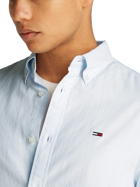 TH JEANS Camicia manica lunga misto lino sweet blue - Camicie Uomo