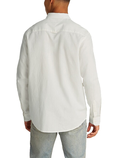 TH JEANS Camicia manica lunga misto lino ecru - Camicie Uomo