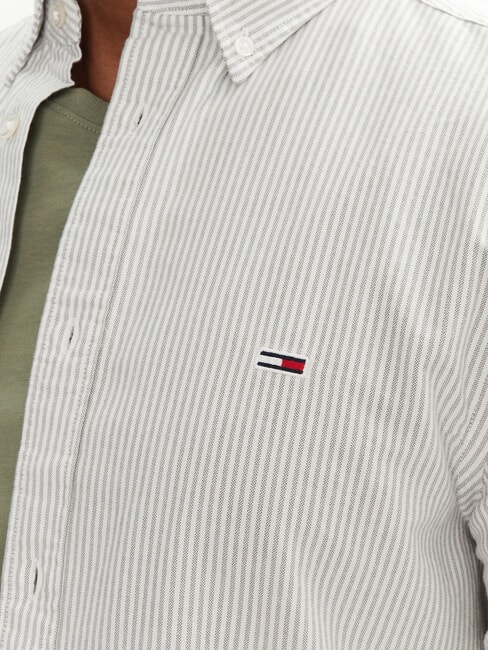 TH JEANS Camicia a righe a manica lunga aruba green stripe - Camicie Uomo