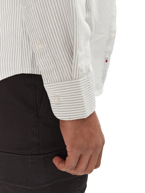 TH JEANS Camicia a righe a manica lunga aruba green stripe - Camicie Uomo