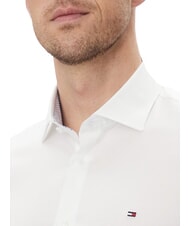 TOMMY HILFIGER TH Camicia a manica lunga cotone stretch optic white - Camicie Uomo - 3