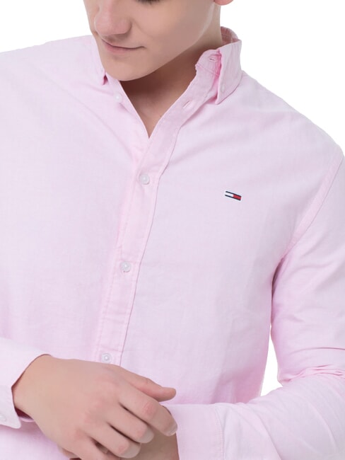 TH JEANS Camicia Oxford regular fit pink sugar stripe - Camicie Uomo