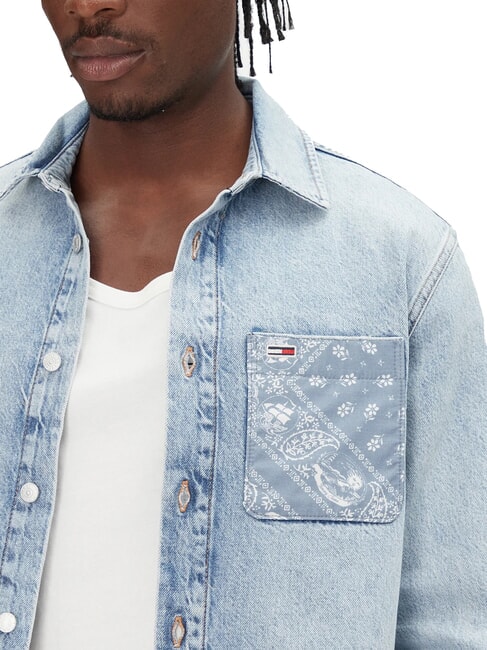 TH JEANS Camicia maniche lunghe in denim denim light - Camicie Uomo