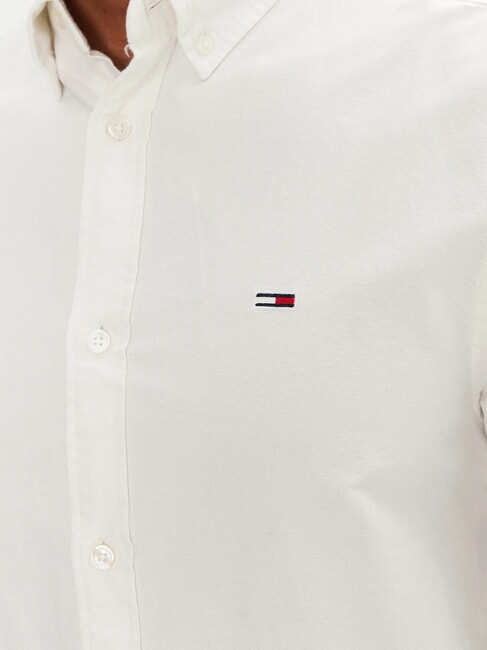 TH JEANS Camicia a manica lunga in cotone ecru - Camicie Uomo