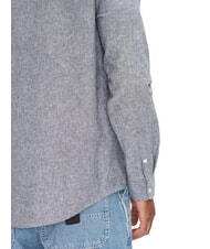 TOMMY HILFIGER TH JEANS Camicia manica lunga misto lino dark night navy - Camicie Uomo - 4