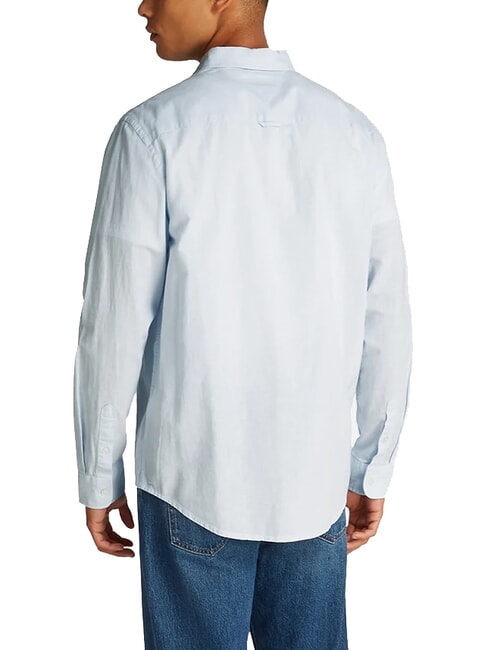 TH JEANS Camicia manica lunga misto lino sweet blue - Camicie Uomo