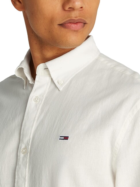 TH JEANS Camicia manica lunga misto lino ecru - Camicie Uomo