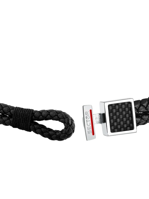 BANDY Bracciale uomo in pelle intrecciata Nero - Bracciali Uomo