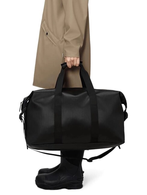 HILO WEEKEND Borsone impermeabile black grain - Borsoni