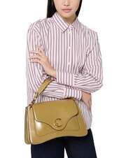 COCCINELLE C-ME CALF COCKER Borsa cartelletta in pelle con tracolla seagrass - Borse Donna - 4