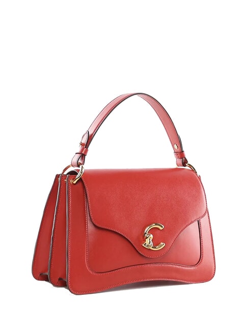 C-ME CALF COCKER Borsa cartelletta in pelle con tracolla scarlet - Borse Donna