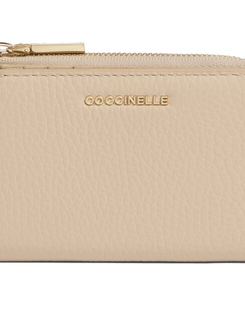 METALLIC SOFT Portafoglio piccolo in pelle sandshell - Portafogli Donna