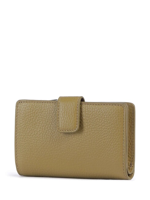 METALLIC SOFT Portafoglio in pelle martellata seagrass - Portafogli Donna