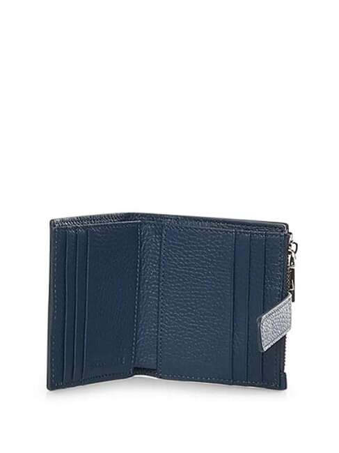 METALLIC SOFT Mini Portafoglio in pelle deep blue - Portafogli Donna