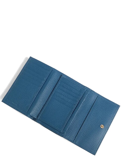 METALLIC SOFT Portafoglio bifold pelle martellata deep blue - Portafogli Donna